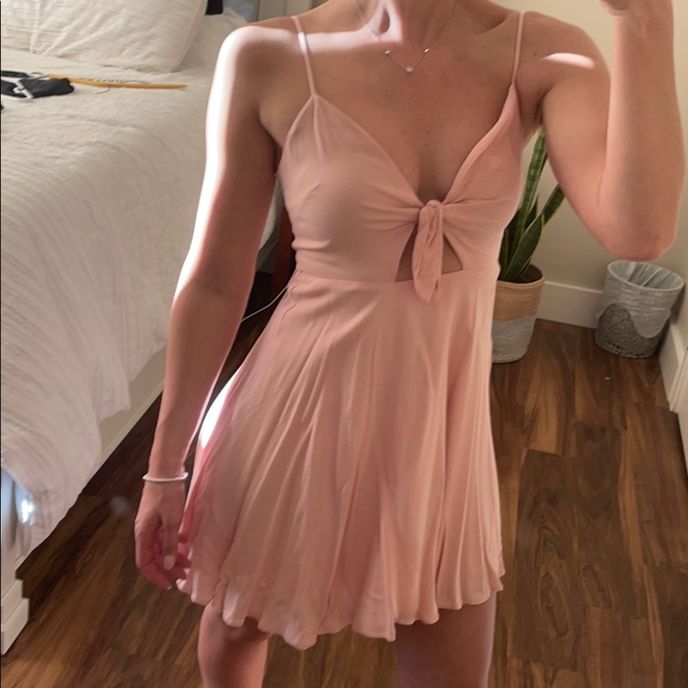 Blush mini dress adjustable chest